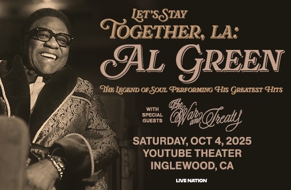 More Info for Al Green Brings Let’s Stay Together, LA to YouTube Theater on Saturday, October 4, 2025 