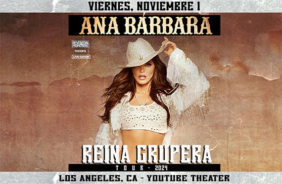 More Info for Ana Bárbara, "Reina Grupera Tour," celebrates her 30-year career, tour includes return stop to YouTube Theater on November 1