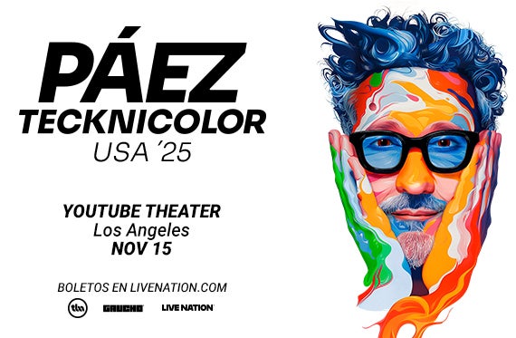 More Info for Fito Páez Brings His “Páez Tecknicolor” Tour To YouTube Theater On November 15, 2025