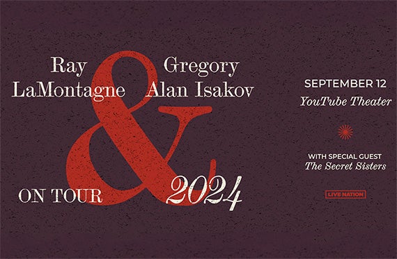 More Info for Ray LaMontagne and Gregory Alan Isakov Announce Fall Tour Together, Coming To YouTube Theater On Sept. 12
