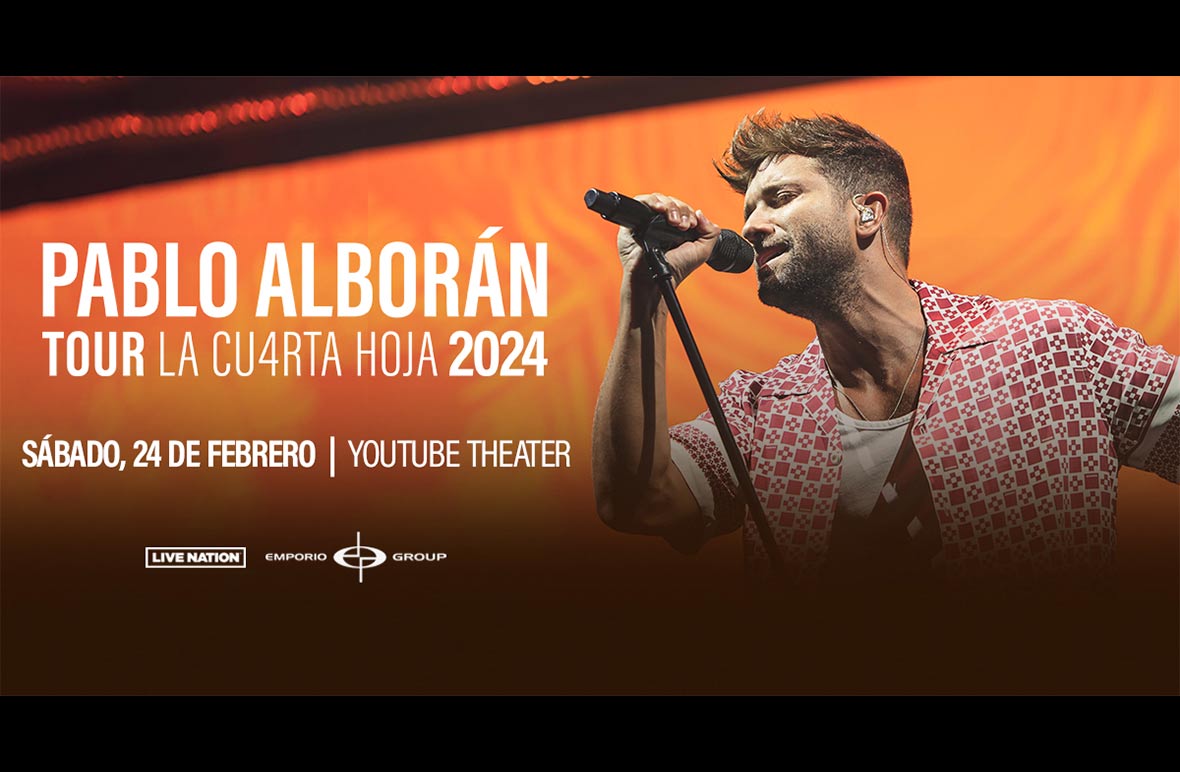 More Info for Grammy Nominated Latin Pop Singer-songwriter Pablo Alborán To Bring His Tour La Cu4rta Hoja To The U.S. in 2024